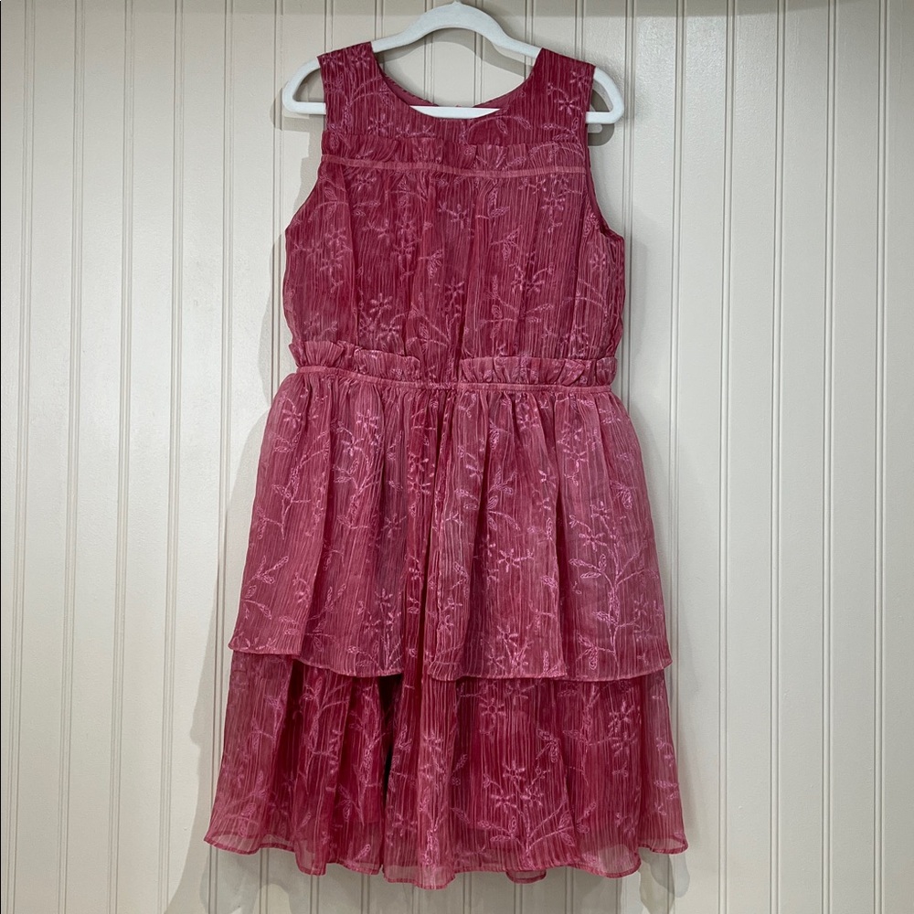 NWOT Chasing Fireflies Coral Crinkle chiffon Dress